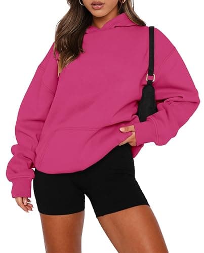 onlypuff Women Hoodies Casual Pullover Long Sleeve Sweatshirt Kangaroo Pocket Drop Shoulder Sweater thumbnail 2