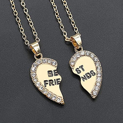 Best Friends Necklace for 2 Girls BFF Half Heart Shaped Necklaces for Women Bestie Gifts Necklaces Match Necklace for Best Friends Female Friendship Necklace thumbnail 3