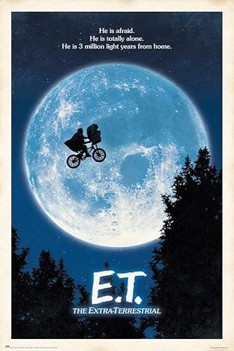 E.T. The Extra-Terrestrial - Movie Poster (Regular Style/Bicycle & Moon) (Size: 24" x 36") - Image 1