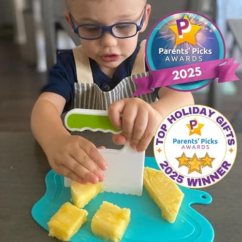 Tovla Jr. Ultimate Montessori Kids Cooking Gift Set – Real Knife, Chopper, Safety Gloves, Peeler, Cutters, Cutting Board & Recipe Cards – Ages 4–10 thumbnail 2