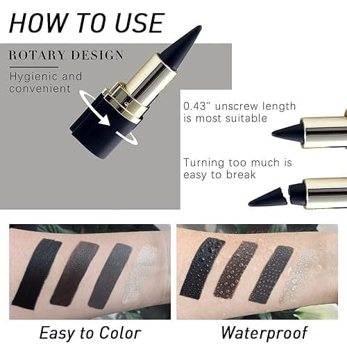 Miss Rose M Gel Eyeliner, 2 Pcs Black Eyeliner Pencils, delineador de ojos contra el agua, Easy to Use, Eye Makeup for Women (Black Pack of 2) thumbnail 5