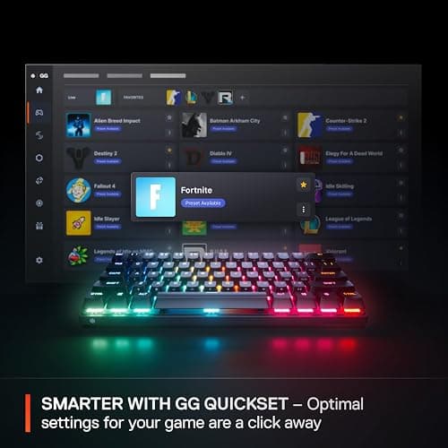 SteelSeries Apex Pro Mini Gen 3 OmniPoint 3.0 HyperMagnetic Switches — Adjustable Actuation — Rapid Trigger — Rapid Tap/SOCD — RGB — PBT Keycaps — USB-C (Renewed) thumbnail 5