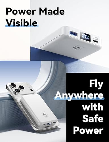 Magnetic Portable Charger, 10000mAh Power Bank, 20W Fast Charging for Magsafe Battery Pack, Travel Essential Wireless Charger Compatible with iPhone 17/16/15/14/13/12 Pro/Max/Air/Plus Series, Samsung thumbnail 6