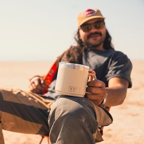 YETI Rambler 14 oz Ceramic Lined Stackable Mug, Vacuum Insulated, Stainless Steel with MagSlider Lid, Rescue Red thumbnail 2