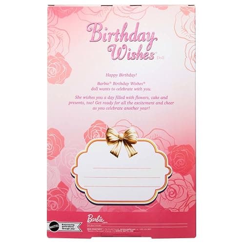 Barbie Signature Birthday Wishes Doll, Collectible Fashion Doll in Satiny, Pink Dress with Wavy Brown Hair and Giftable Packaging thumbnail 6
