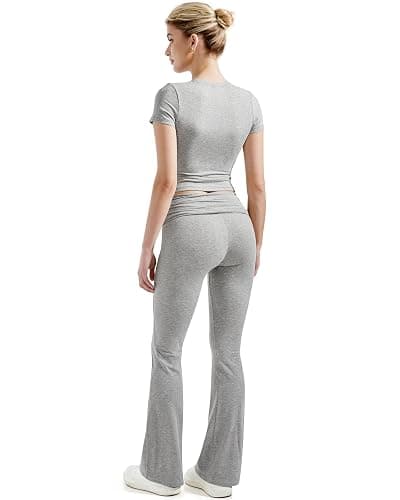 SUUKSESS Women 2 Piece Lounge Sets Going Out Y2K Foldover Pants Matching Pajamas thumbnail 5