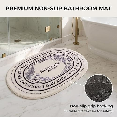 Black and White Bathroom Rug 20x32inch Super Soft and Plush, Cute Aesthetic Bath Mat Non-Slip, Machine Washable Bath Rugs for Bathroom Shower Toilet Tub Bathmat Carpets thumbnail 4