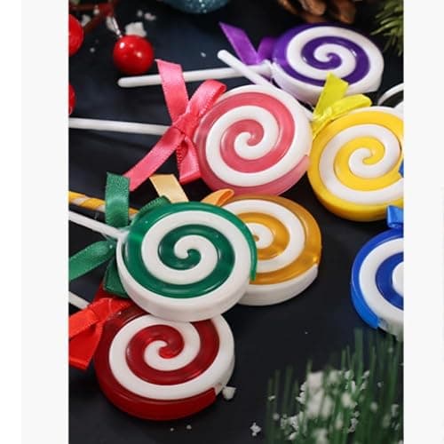 CCUUHJ 12Pcs Christmas Candy Cane Plastic Candy Decorations Peppermint Ornaments for Christmas Tree Candy Lollipop Craft Decor for Xmas Home Party Supplies (Pink) thumbnail 4