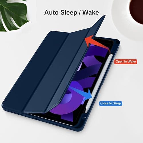 Akkerds Compatible with iPad Air 11 Inch Case 7th/6th Generation (M3/M2) 2025/2024, for iPad Air 5th/4th Generation Case 10.9 Inch 2022/2020 with Pencil Holder[Auto Sleep/Wake], Navyblue thumbnail 5