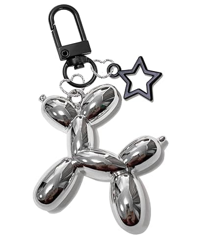 LAEKOU Star Balloon Dog Keychain for Women, Cute Y2K Key Chain Accessories, Aesthetic Charms for Bag Backpack - Image 1