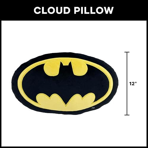 Northwest Batman Classic Logo Cloud Pillow 12" – Superhero Plush Stuffed Toy, Kids & Adults Room Decor, Gift for Batman Fans thumbnail 5