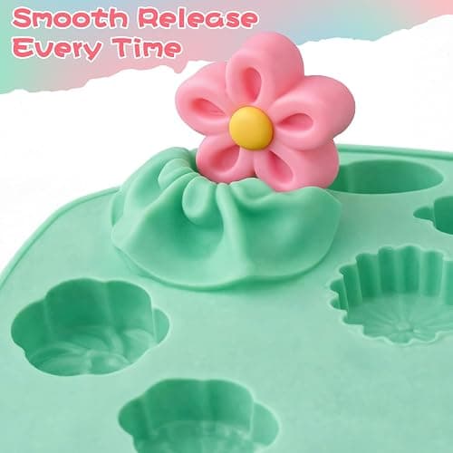 Sliner Floral and Plant 3 Pcs Candy Molds Silicone 3D Chocolate Molds 18-cavities for Chocolate Gummies Cupcake Jelly Muffin Cookie Dessert Baking Ice Cube Soap Making (9.84 x 5.91 Inches) thumbnail 5