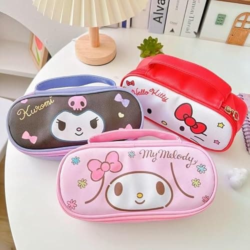 JUTOROSY Cute Red Pencil Case for Girls, Large Capacity Kawaii Pencil Pouch | Water-Resistant Organizer With Smooth Zipper, Portable Handle & Roomy Storage for School Supplies, Makeup & Travel thumbnail 7