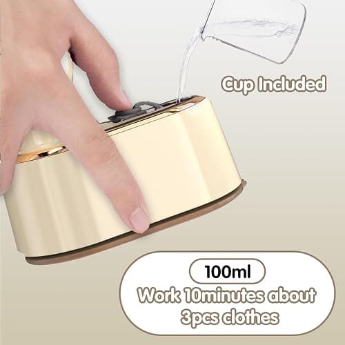 Travel Steamer Iron for Clothes Mini - Portable Ironing Machine Travel Small Size Portable Steamer Travel College Dorm Home Essentials (Beige) thumbnail 5