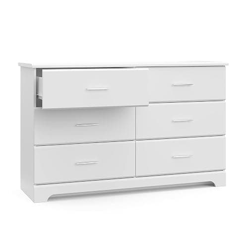 Storkcraft Brookside 6-Drawer Dresser (White) – GREENGUARD Gold Certified, White Dresser for Bedroom, Kids & Nursery Storage Chest, Safety Interlocking Drawers, Pre-Installed Tracks, Kids Chest thumbnail 11