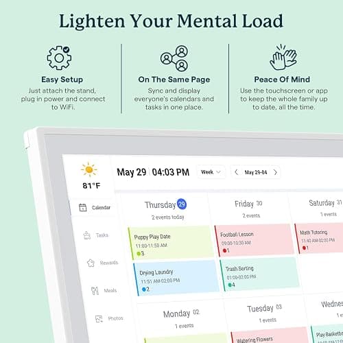 Digital Calendar, 10.1inch Smart WiFi Electronic Calendar&Chore Chart, IPS Touch Screen HD Display for Family Schedules, Share Moments Instantly from Anywhere thumbnail 8