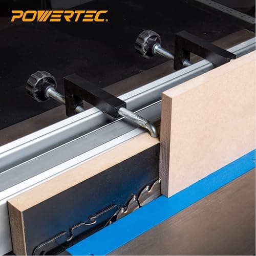 POWERTEC Universal Fence Clamps for Woodworking, Compatible with Table Saw, Miter Saw, Router Table, Drill Press Table, Clamping Square, Woodworking Clamps with 3/8" Rod - 2PCs (71004V) thumbnail 5