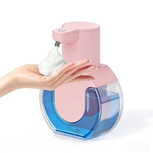 Ipefan Automatic Soap Dispenser Touchless,Rechargeable Foaming Soap Dispenser,15oz/420ml Smart Hand Soap Dispensers,4-Level Adjustable,Wall Mount for Bathroom Kitchen Dish Soap,Hands-Free (Pink) - Image 1
