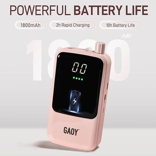 GAOY Rechargeable Cordless Nail Drill for Beginners, Electric Nail File with 12 Drill Bits and Sanding Band Set for Acrylic and Gel, Pink thumbnail 3