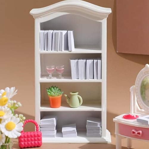 VOSAREA 50pcs Miniature White Book Dollhouse Book Models 1:12 Scale Mini Book Tiny Blank Notebook Toy Mini House Opening Books Ornament for Dollhouse Bookshelf Decoration thumbnail 2