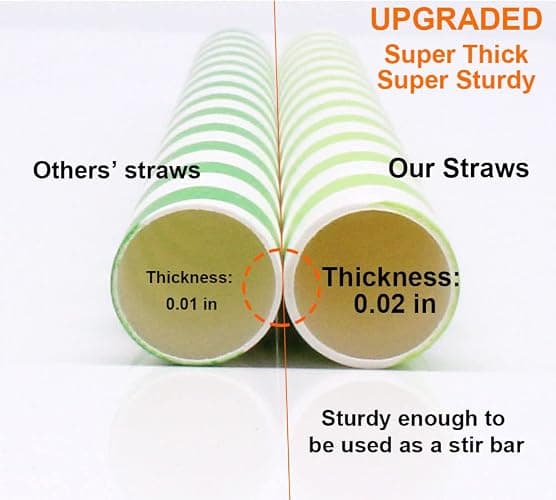 Pailles en Papier Bubble Tea, Pailles en thé à bulles Boba Smoothies Lait Frappé Perle, 12mm Paille Carton Jetable Biodégradable pour Articles de Fête Célébration Projets d'art, Lot de 50 kraft Marron thumbnail 4