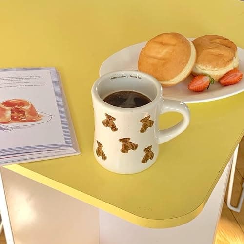 HAOW Charming Teddy Bear Coffee Mug - Adorable Gift for Kids and Adults - Cute Ceramic Cup for Home, Office - Perfect for Animal Lovers, Teachers, Parents - Fun Drinkware for All Beverages-11OZ thumbnail 4