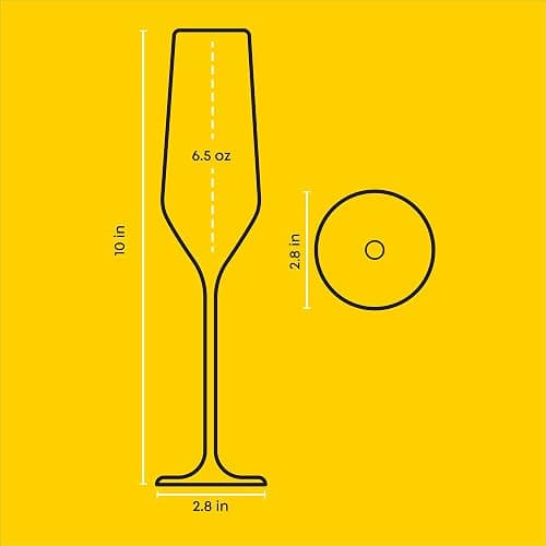 JoyJolt Champagne Glasses Layla Collection, Set of 4 – 6.7 oz Elegant Crystal Stemmed Champagne Flutes for Prosecco, Sparkling Wine, Mimosas, Cocktails, Weddings, Anniversaries, Parties thumbnail 3