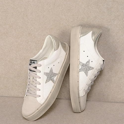 Mi.iM Gaby Women's Star Sneakers - Snake Print Suede Lace-Up Fashion Shoes with Rubber Sole thumbnail 6