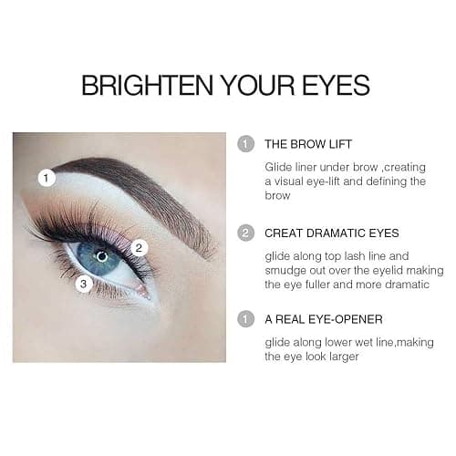FREEORR 12 Packs Professional Highlighter Eye Liner Pen, White Eyeliner Pencil, Waterproof Long Lasting Eye Brighten thumbnail 3