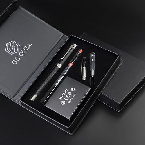 GC QUILL Fountain Pen Set - Fine & Medium Nibs, Includes 18 Ink Cartridges, Ink Refill Converter & Syringe Filler, Gift for Writing, Journaling & Calligraphy MU-13 thumbnail 6
