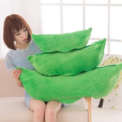 Giant Peas in A Pod Plush Toy Pea Pod Pillow Cute Pea Stuffed Toys Plant Doll Various Sizes (Green Beans,15.7''/40cm) - Green Beans - 15.7''/40cm thumbnail 6