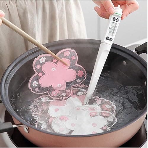 Sakura Coasters Set of 4 Kawaii Cup Mat Anti-Skid Pot Bowl Pad Placemats PVC Cherry Blossom Coaster for Drinks Coffee Table Cute Room Home Kitchen Decor Kawaii Desk Accessories(4.3in) - Small 4pcs thumbnail 6