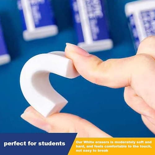 19PCS Erasers, White Erasers for School Office, Medium Soft Rubbers Pencil Eraser Bulk for Efface Sketching Writing Painting Etc (5 x 2 x 1cm) thumbnail 7