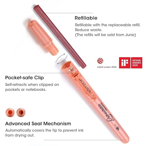 WRITECH Retractable Highlighters Assorted Colors: Chisel Tip Click Aesthetic Highlighter Marker Pens Pack Multi Colored Ink No Bleed Smear for Highlighting Journaling (12ct Neutral) thumbnail 3