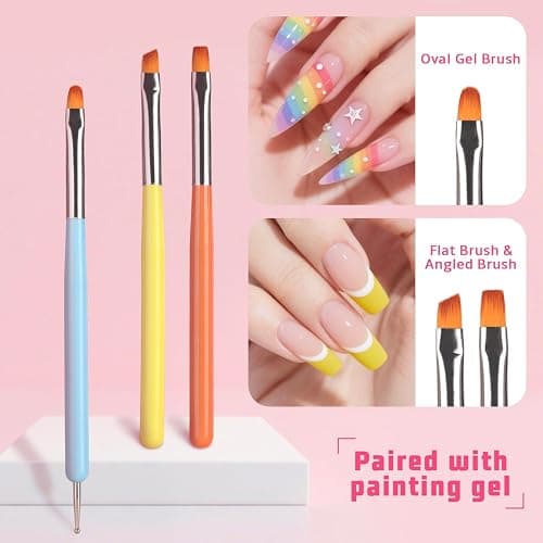 Karroy Sponge Pat Gel Nail Polish Palette, 12 Colors Blending Ombre Gel Polish Gradient Painting Nails Art, No Wipe, UV/LED Cured, 100Sponges 6Brushes 1Grabber (Set 01) thumbnail 4