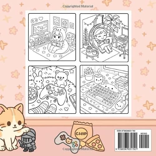 Gaming Girl: Cute Coloring Book for Adults and Kids thumbnail 2