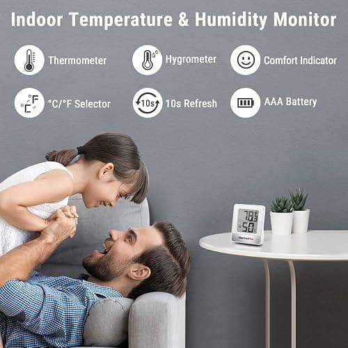 ThermoPro TP49 Digital Hygrometer Indoor Thermometer Humidity Meter Room Thermometer with Temperature and Humidity Monitor Mini Hygrometer Outdoor thumbnail 3
