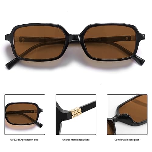 Retro Sunglasses for Women Men 90s Small Rectangular Sun Glasses Vintage Cute Narrow Trendy Sunnies thumbnail 5