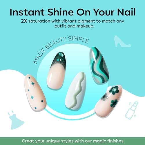 modelones Gel Nail Polish Set - 6 Colors Misty Gray Dark Green Glitter Gel Polish Kit Sage Green Baby Blue Nail Polish Soak Off LED Nail Lamp Nail Kit Fall Winter Nails Salon DIY Gift thumbnail 2