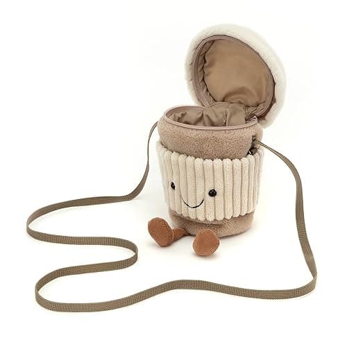Jellycat Amuseables Coffee-To-Go Plush Bag, 8 inches - Crossbody and Shoulder Purse - Fun and Unique Handbag thumbnail 7