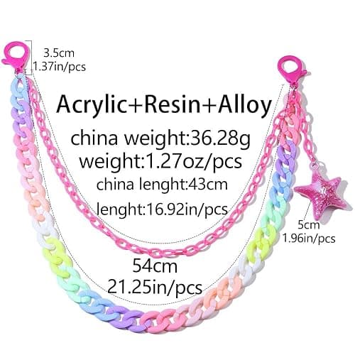 LKingel Gothic Pants Chains for Women Men Punk Star Moon Heart Starfish Wallet Chains Hip Hop Rock Pocket Chain Fashion Layered Jeans Chain for Women thumbnail 4