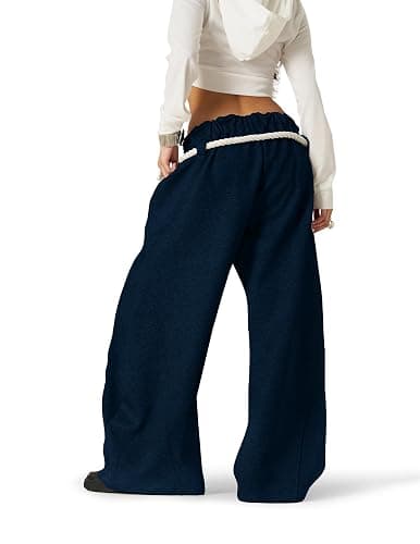 Aelfric Eden Super Baggy Barrel Sweatpants Wide Leg Pants for Women Men Casual Elastic Waist Unisex Lantern Trouser Pants thumbnail 4
