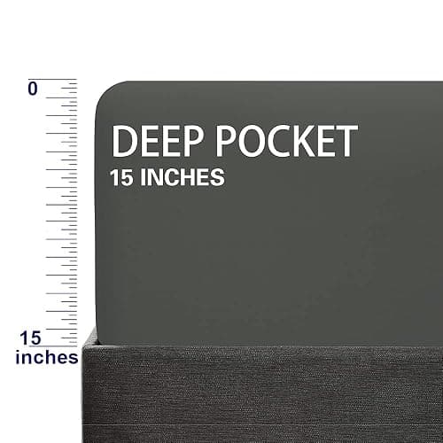 FLXXIE Twin Fitted Sheet Only - Bottom Sheet - Microfiber Deep Pocket up to 15inch Tiwn Fitted Sheet - Soft and Wrinkle, Fade, Shrinkage Resistant Fitted Bed Sheet, Dark Grey thumbnail 2