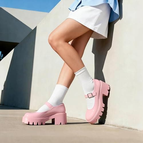 AOSPHIRAYLIAN Mary Janes Black Chunky Mary Janes Women Platform Dress Shoes | Ankle Strap·Anti-Slip·Comfy Padded·2.47" Chunky Heel·Easy Clean Upper —Office to Weekend, Jeans to Dresses, Uniform, Party thumbnail 2