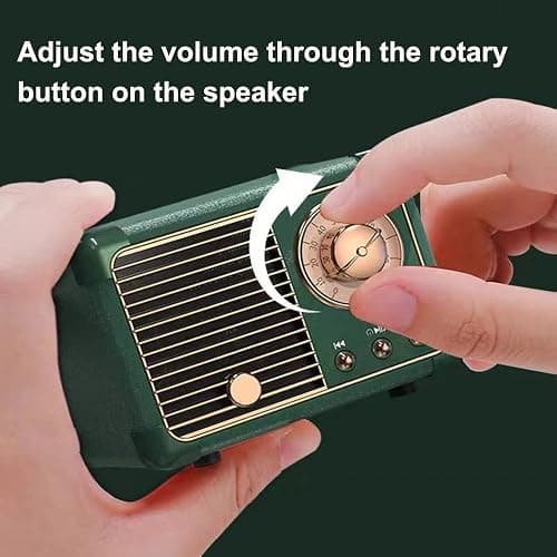 Baolira Retro Bluetooth Speaker, Portable Wireless Speaker with Crystal Clear Stereo Sound, Retro Decor for Bedroom Office Kitchen, Birthday Gifts Ideas for Women Men Teens (Green) thumbnail 6