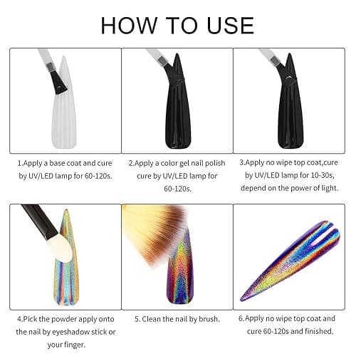 Artdone 16 Jars Chrome Nail Powder Nail Art Fimo Striping Tape Lines Decoration Metallic Mirror Effect Holographic Aurora Chameleon Pigment Powder 1g/Jar Pearl for Resin Craft & Nail Art thumbnail 4