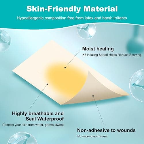 Hydrocolloid Roll for Wound Care, Hydrocolloid Bandages with Self-Adhesive, Cut-to-Size Patch Bandages, Ultra Absorbent, Waterproof, First Aid Kit Essential (2IN*4.8FT) thumbnail 8
