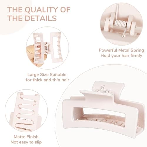 12 Pack Hair Clips for Women, Medium Claw Clips for Thin Thick Hair, Strong Hold Matte Finish – Brown thumbnail 5