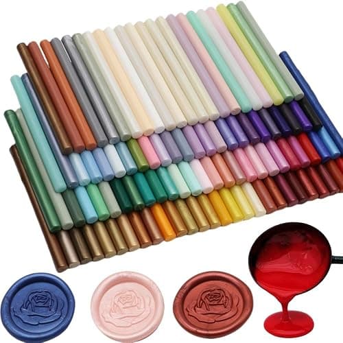 100 Pcs Sealing Wax Sticks for Wax Seal Stamp, Assorted Color SealingWax Glue Gun Wax Seal Sticks Mini WaxGun Stick, Mixed Colors WaxSeal Kit Great for Wedding Invitations (100B) thumbnail 8