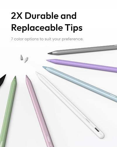 Metapen A8 Pencil for i Pad 2018-2026, Palm Rejection, 4Min Fast Charge | Stylus Pen for iPad 10th 11/9/8/7/6, iPad Accessories for Pro 12.9/11/13", iPad Air 3/4/5/M2/M3/M4, iPad mini 5/6, Black thumbnail 5